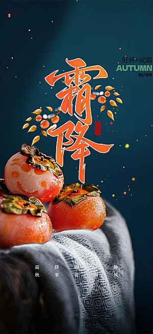 节气霜降宣传活动海报