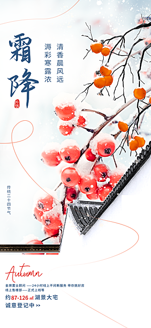 二十四节气霜降活动海报