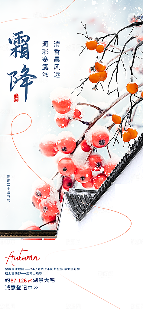 二十四节气霜降活动海报