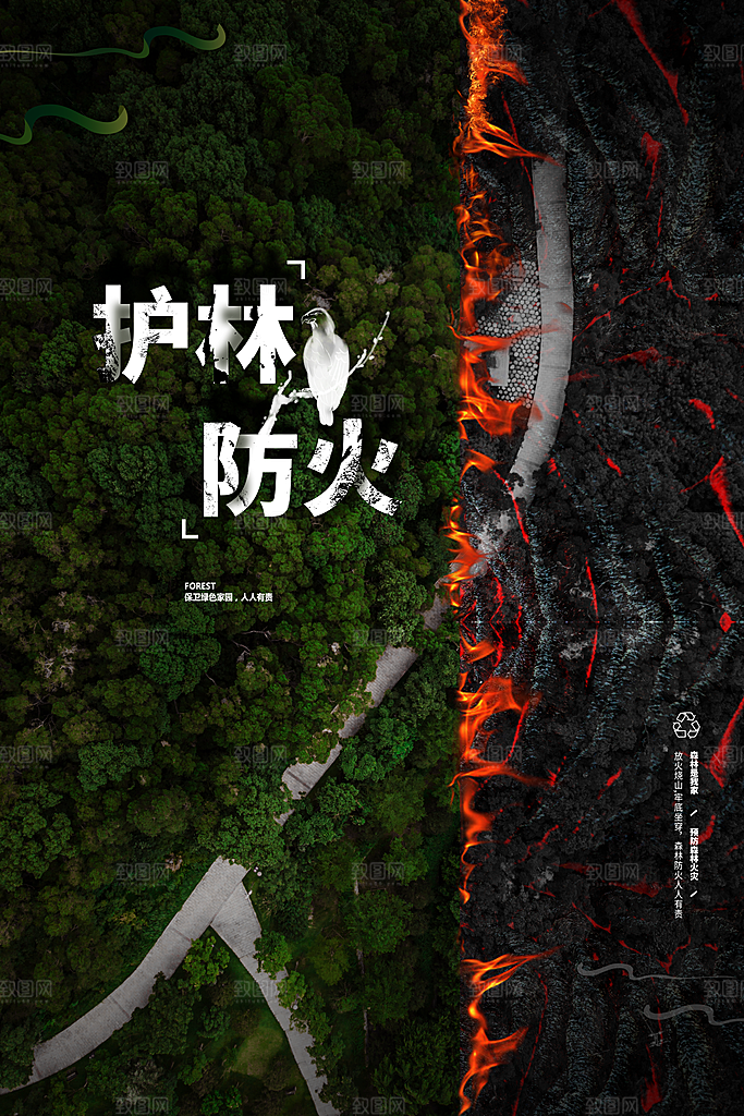 森林防火公益海报