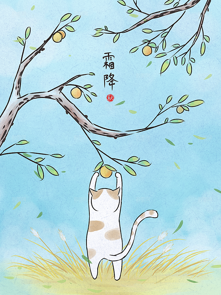 霜降节气宣传海报设计