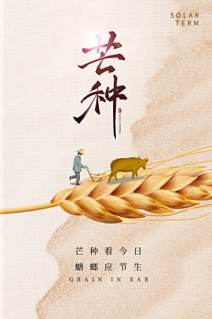 中国传统二十四节气芒种节气宣传海报