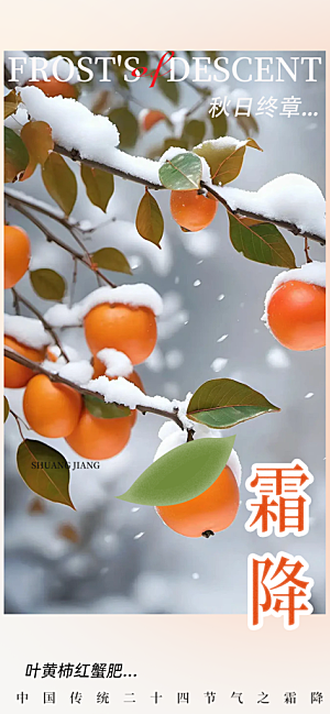 二十四节气霜降宣传活动海报