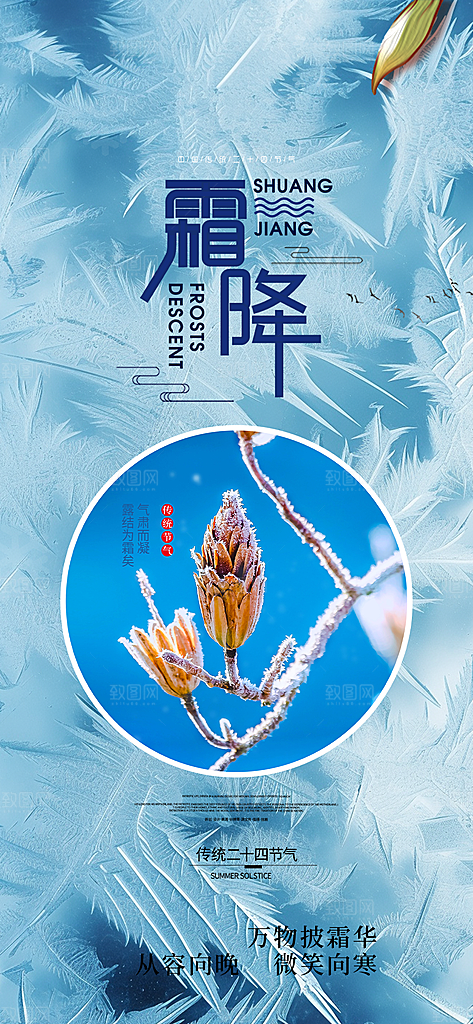 传统二十四节气霜降宣传活动海报