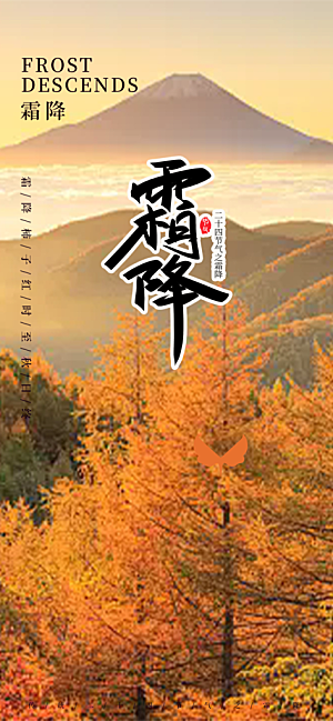 传统二十四节气霜降宣传活动海报