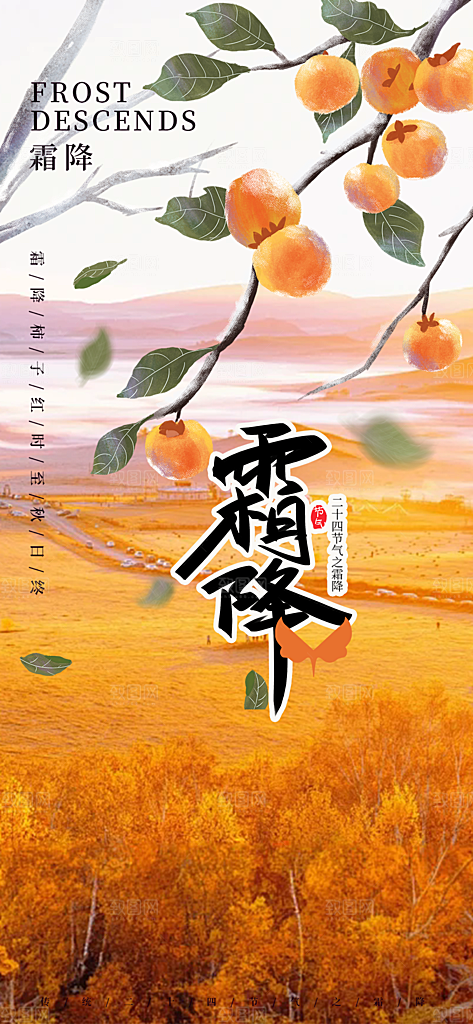传统二十四节气霜降宣传活动海报