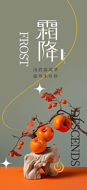 节气霜降宣传活动海报