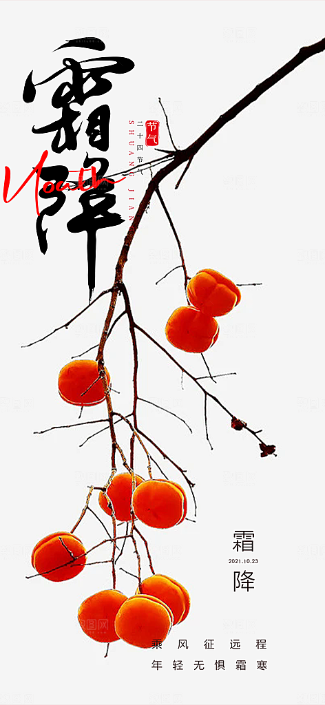 二十四节气霜降宣传活动海报
