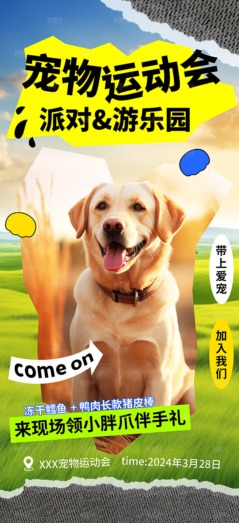 简约大气创意宠物活动宣传海报