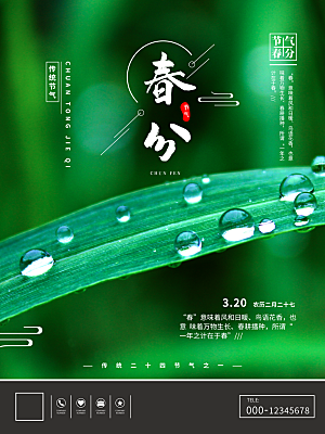 传统节气春分海报模板