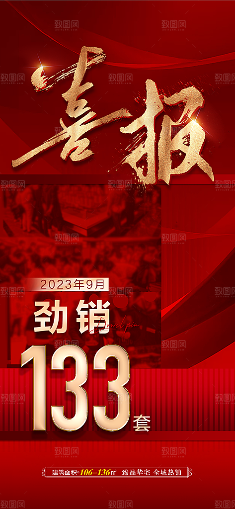 房地产热销喜报海报