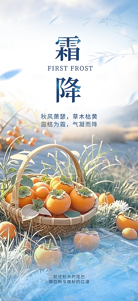 二十四节气霜降宣传活动海报