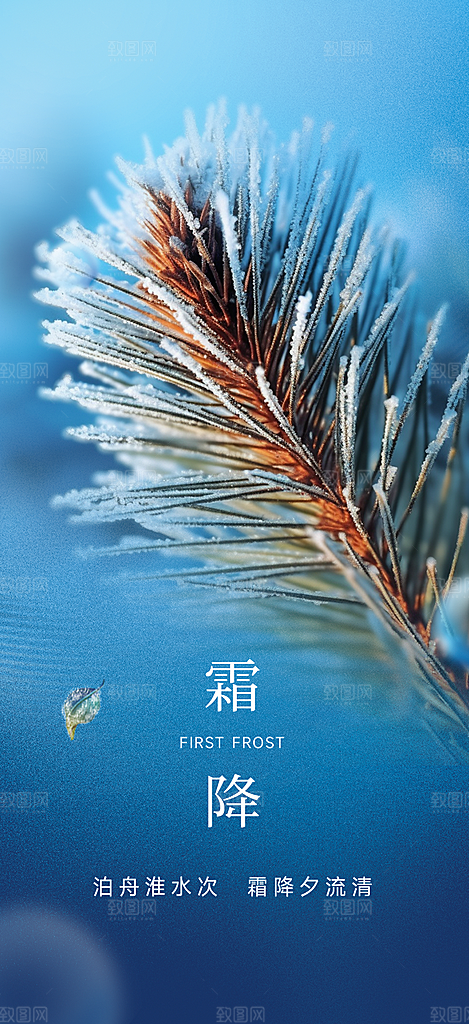 传统二十四节气霜降宣传活动海报