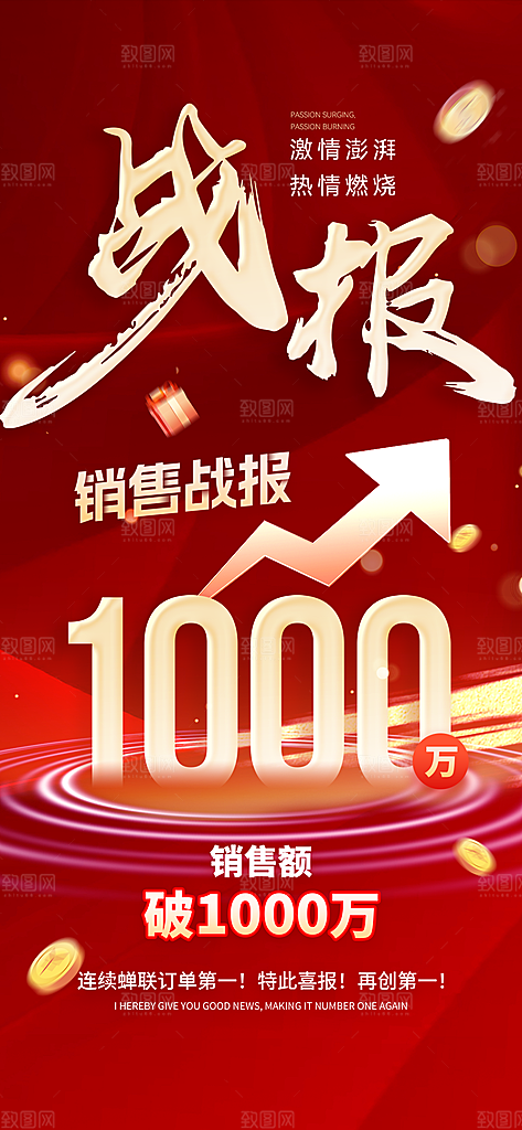 销售喜报贺报战报海报