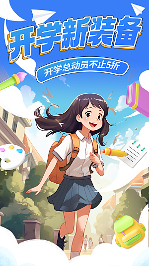 加油开学季宣传海报