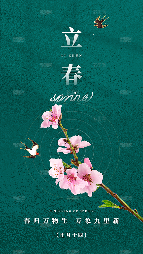 清新立春节气宣传海报