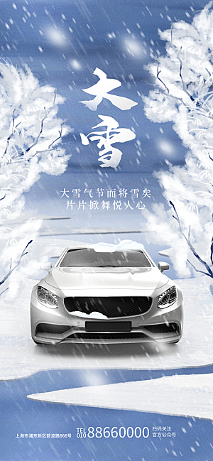 中国传统二十四节气大雪节气宣传海报
