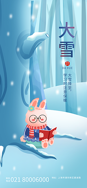 中国传统二十四节气大雪节气宣传海报