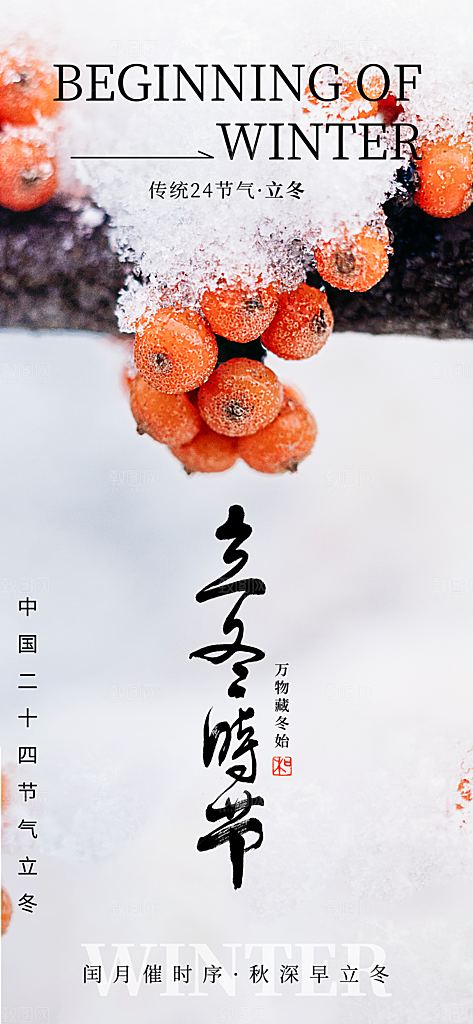 传统节气立冬海报模板