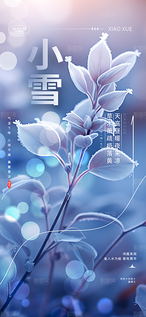 传统二十四节气小雪宣传活动海报