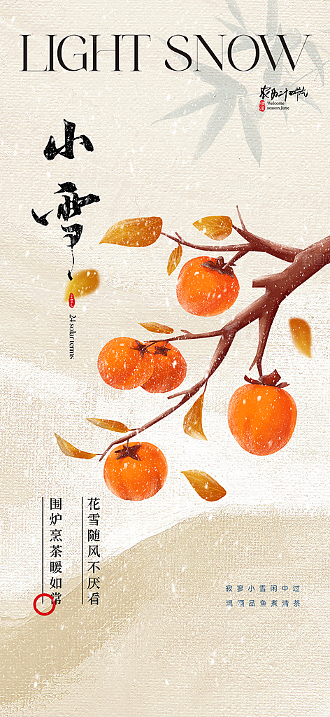 传统二十四节气小雪宣传活动海报