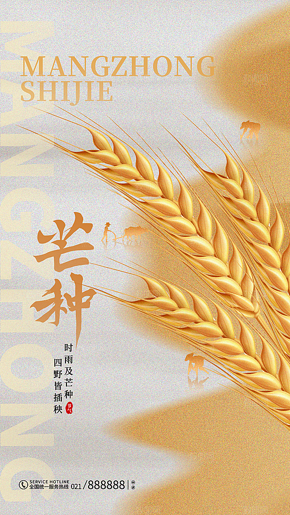 中国传统二十四节气芒种节气宣传海报