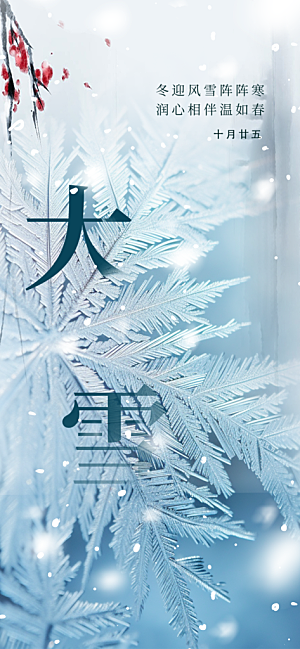 传统二十四节气大雪宣传活动海报