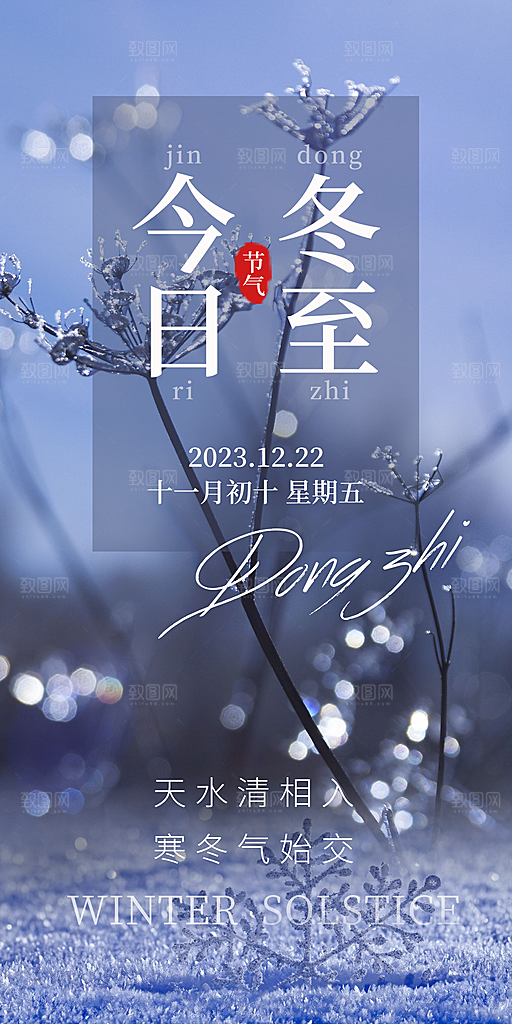 冬至节日简约唯美海报