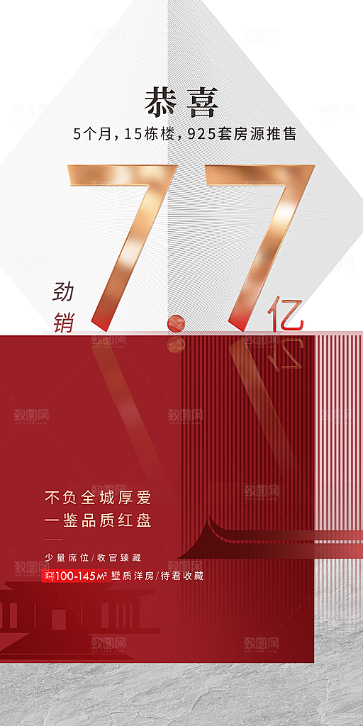 地产喜报促销热销海报