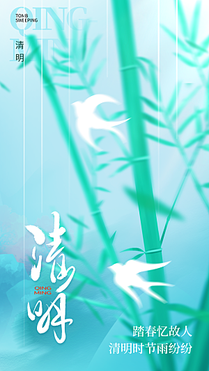传统清明节节气宣传海报