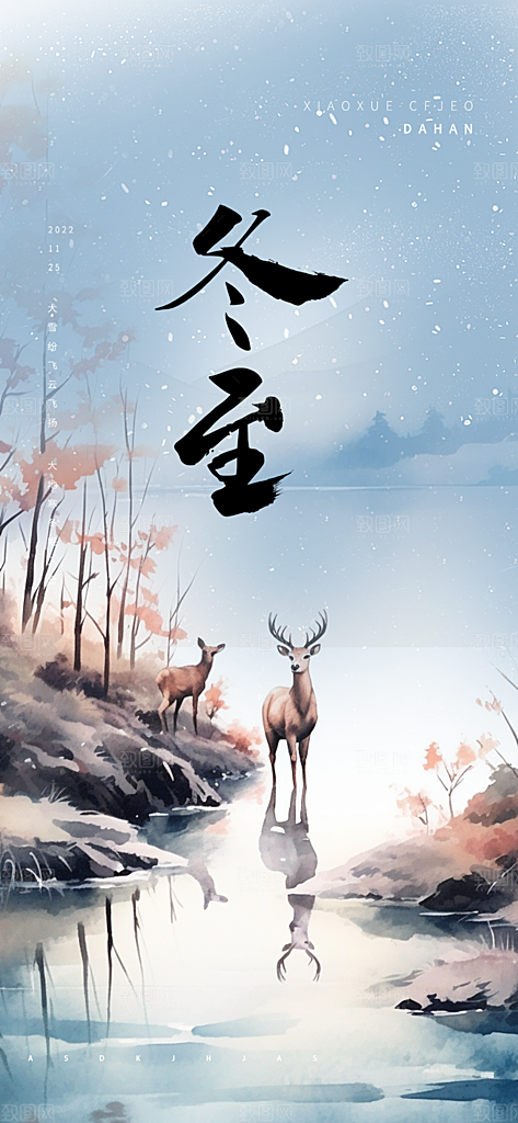二十四节气冬至宣传活动海报