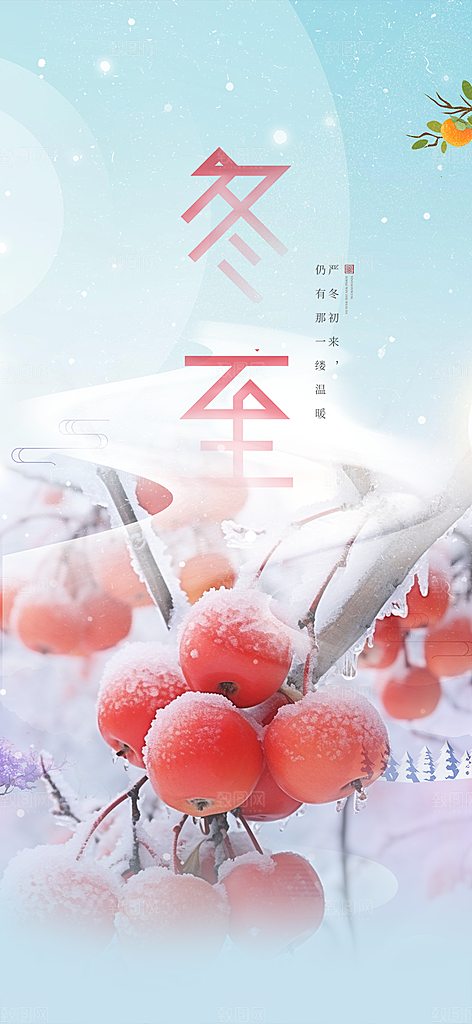 二十四节气冬至宣传活动海报