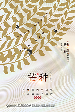 传统节气芒种海报模板