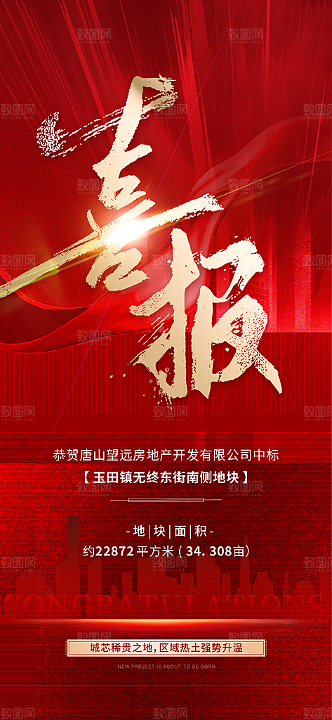 地产热销喜报海报