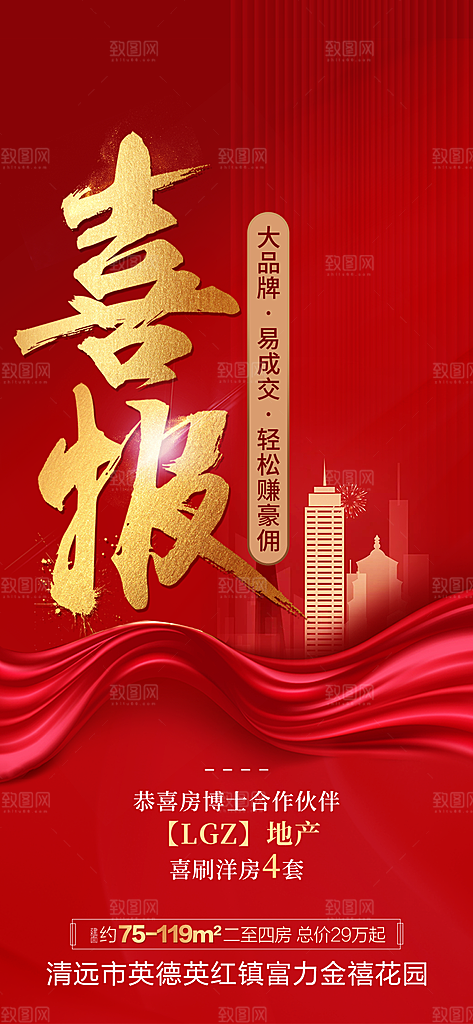 地产热销喜报海报