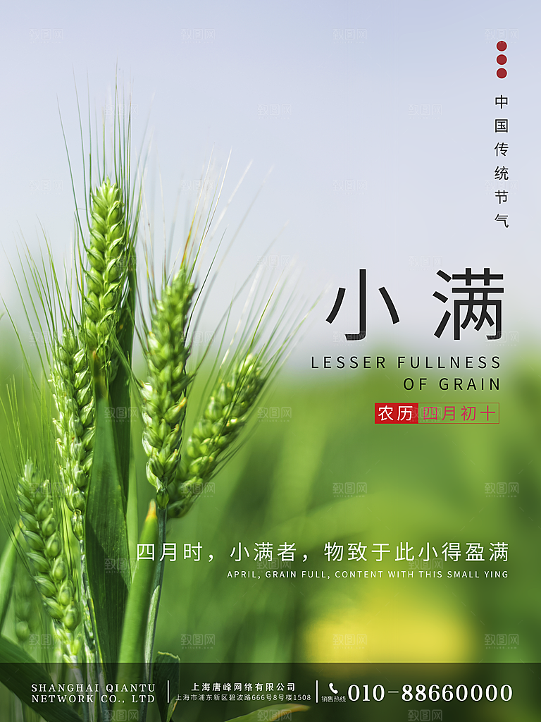 传统节气芒种海报模板