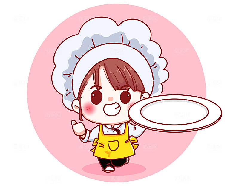卡通美食小厨师形象