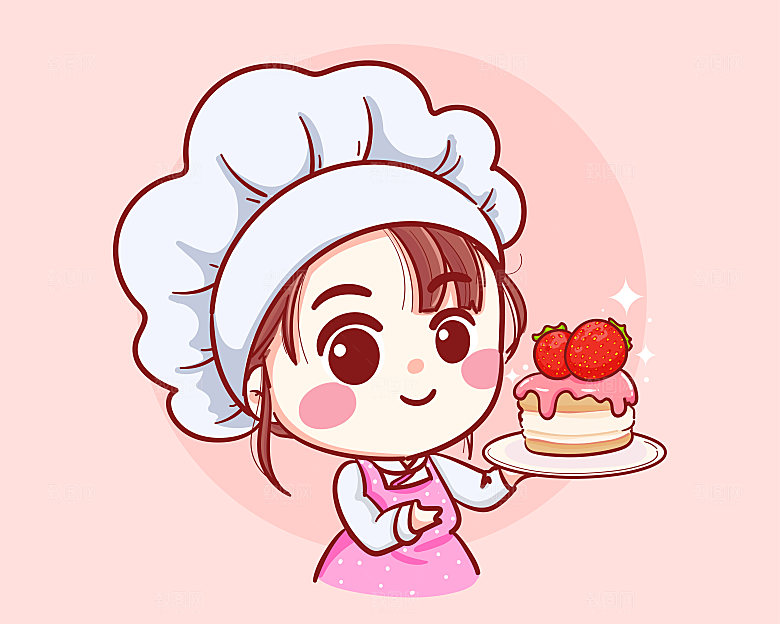 卡通美食小厨师形象