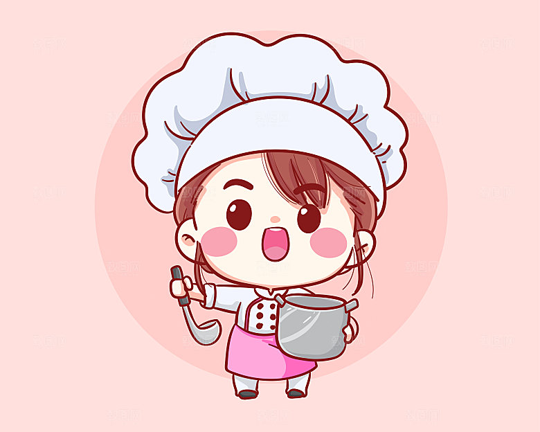 卡通美食小厨师形象