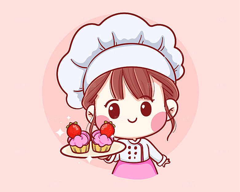 卡通美食小厨师形象