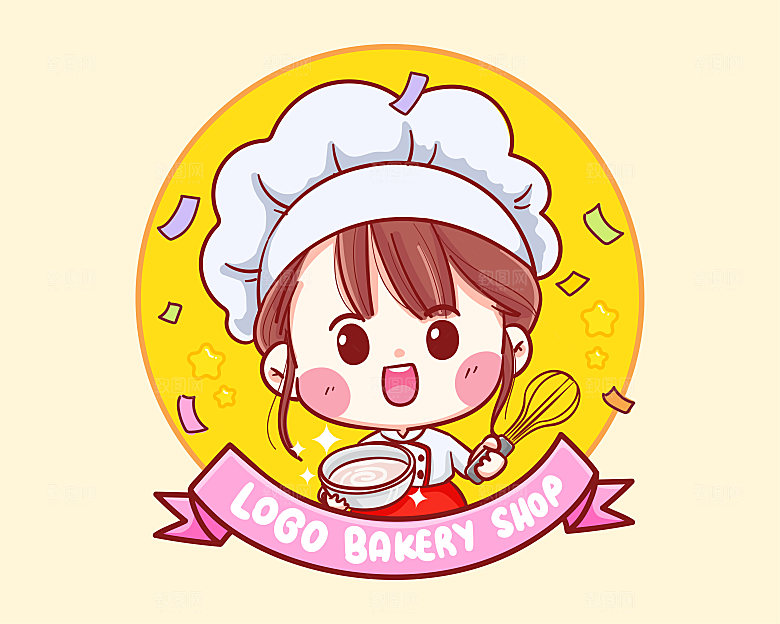 卡通美食小厨师形象