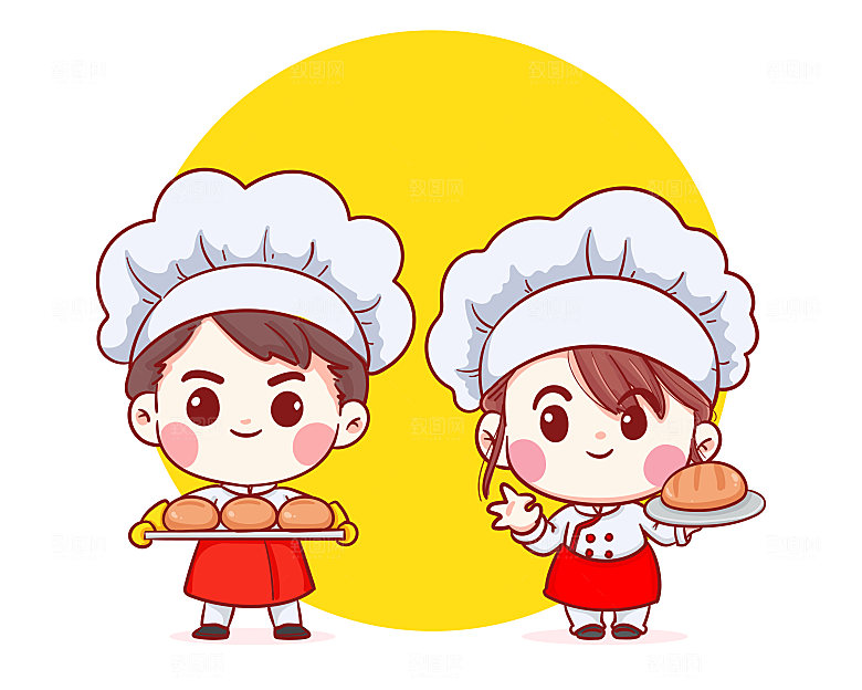 卡通美食小厨师形象