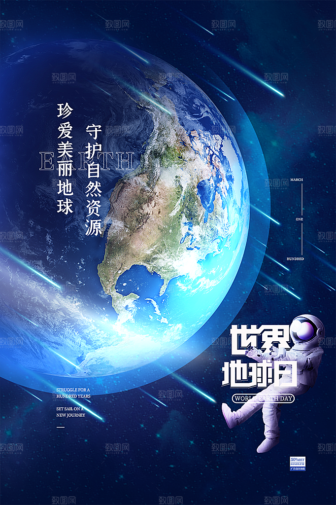 酷炫世界地球日宣传海报