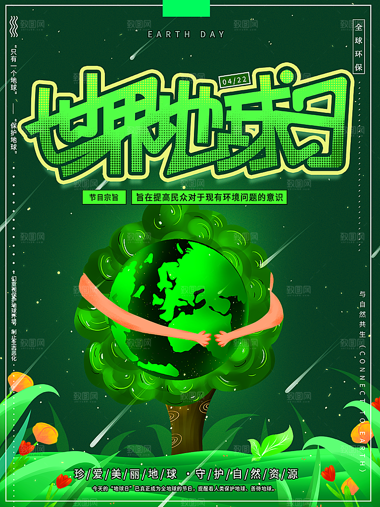 高级世界地球日宣传海报