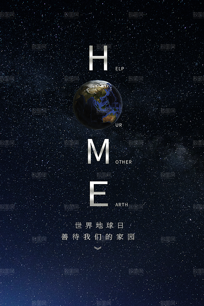 高级世界地球日宣传海报