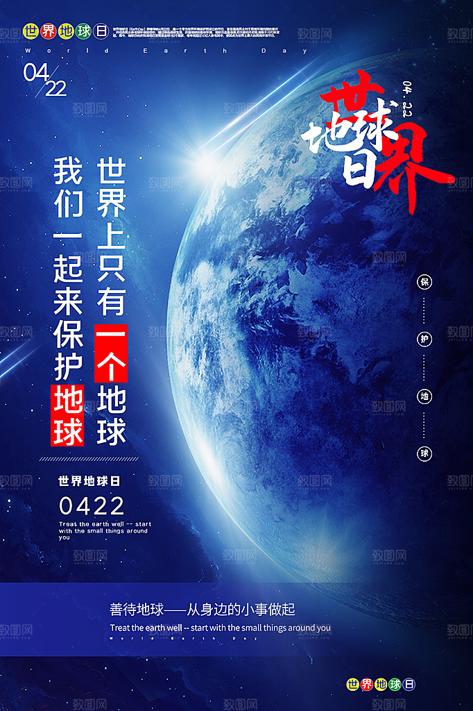高级世界地球日宣传海报