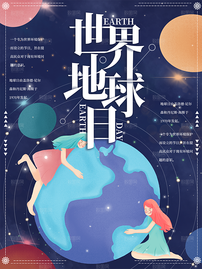 时尚世界地球日宣传海报