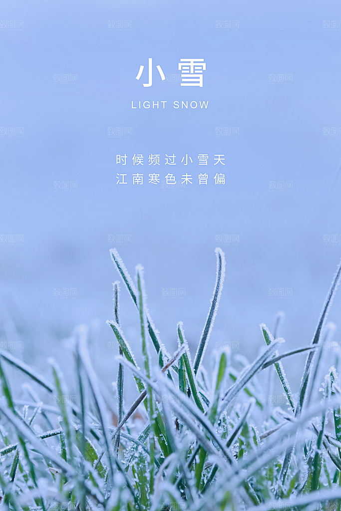 小雪节气简约大气海报