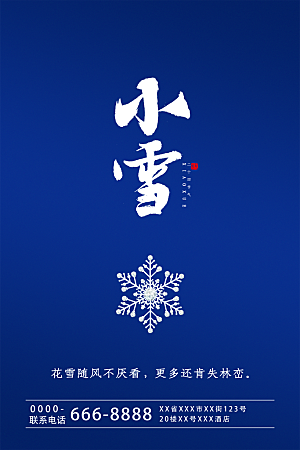 小雪节气简约大气海报