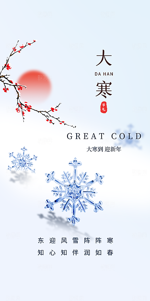 传统二十四节气大寒宣传活动海报